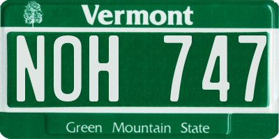 VT license plate NOH747