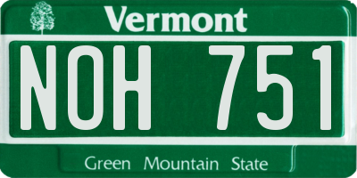 VT license plate NOH751
