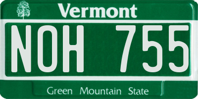 VT license plate NOH755