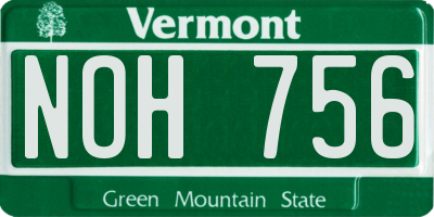 VT license plate NOH756