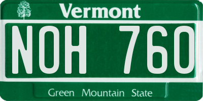 VT license plate NOH760