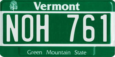 VT license plate NOH761
