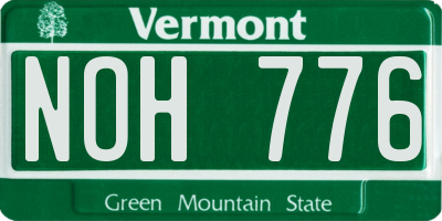 VT license plate NOH776