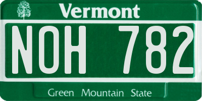 VT license plate NOH782