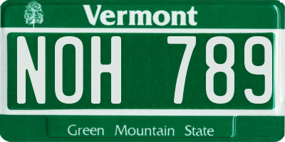 VT license plate NOH789