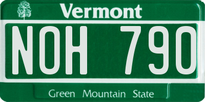 VT license plate NOH790