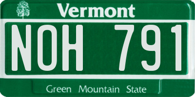 VT license plate NOH791