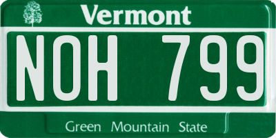 VT license plate NOH799