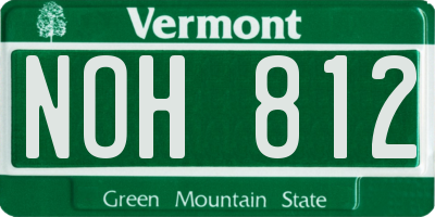 VT license plate NOH812