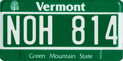 VT license plate NOH814
