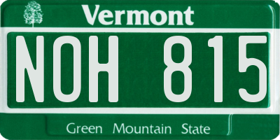 VT license plate NOH815