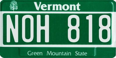 VT license plate NOH818