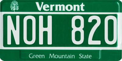 VT license plate NOH820