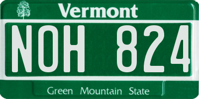 VT license plate NOH824