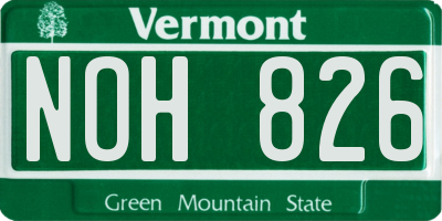VT license plate NOH826