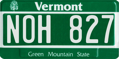 VT license plate NOH827