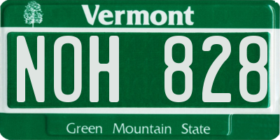 VT license plate NOH828