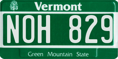 VT license plate NOH829
