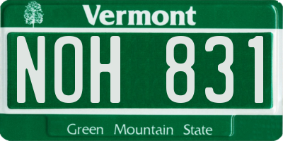 VT license plate NOH831