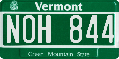 VT license plate NOH844