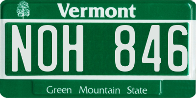 VT license plate NOH846