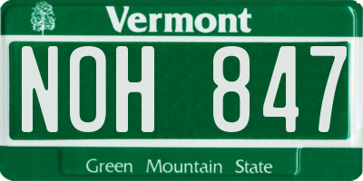 VT license plate NOH847