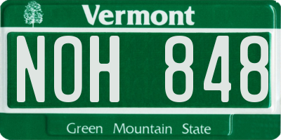 VT license plate NOH848