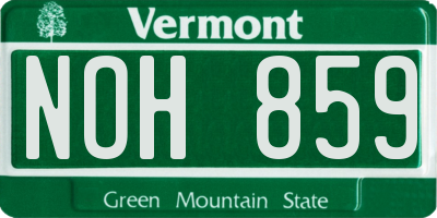 VT license plate NOH859