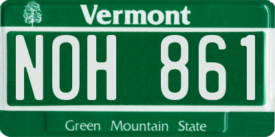 VT license plate NOH861