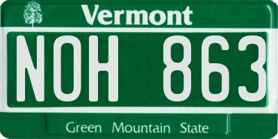 VT license plate NOH863
