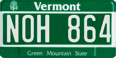 VT license plate NOH864