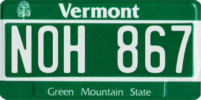 VT license plate NOH867