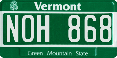 VT license plate NOH868