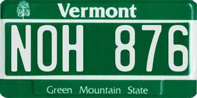 VT license plate NOH876