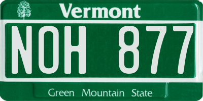 VT license plate NOH877