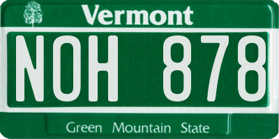 VT license plate NOH878