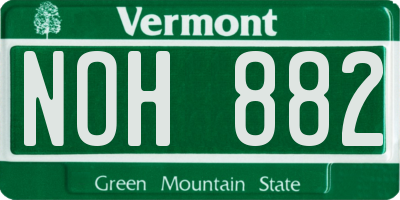 VT license plate NOH882