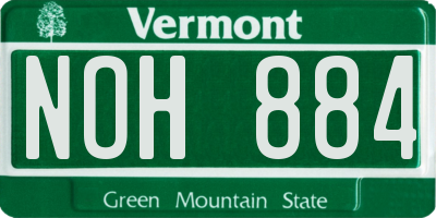 VT license plate NOH884