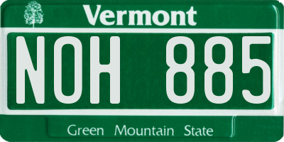 VT license plate NOH885