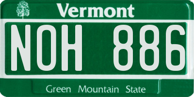 VT license plate NOH886