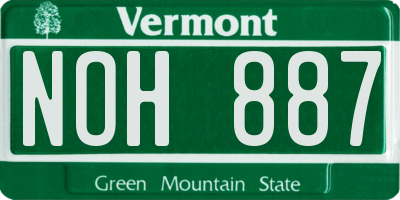 VT license plate NOH887