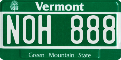 VT license plate NOH888