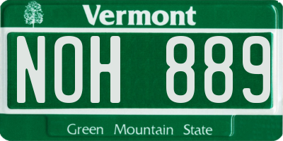 VT license plate NOH889