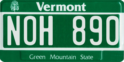 VT license plate NOH890