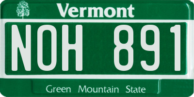 VT license plate NOH891