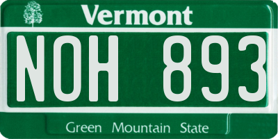 VT license plate NOH893