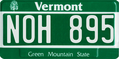 VT license plate NOH895