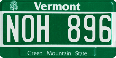 VT license plate NOH896
