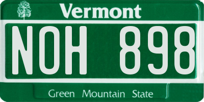 VT license plate NOH898
