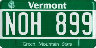 VT license plate NOH899